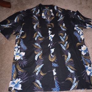 Hawaii Blues Men Brown, Blue and White Floral Shirt
